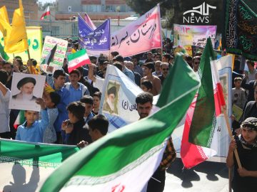 گزارش تصویری | حضور پرشور نسل چهارم انقلاب در راهپیمایی ۱۳ آبان بیرجند