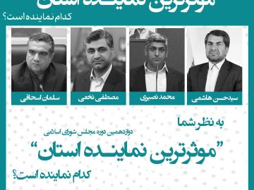 نظر سنجی موثرترین نماینده استان در دور دوازدهم